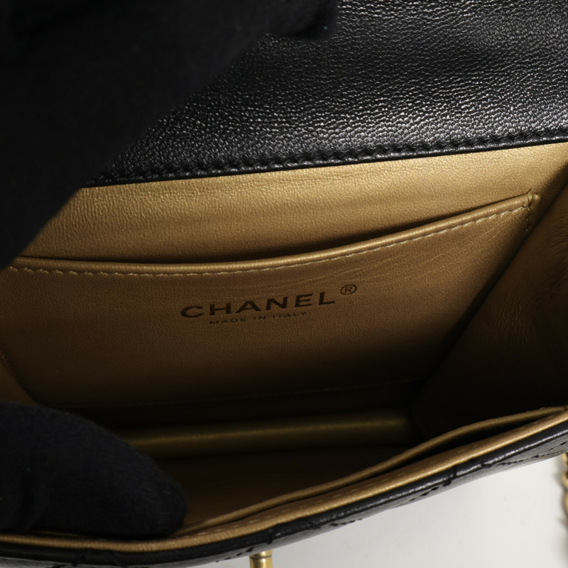 CHANEL 羊皮皮革Shoulder Bag金扣肩背袋-5