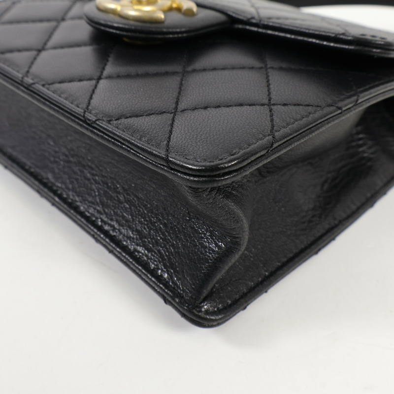 CHANEL 羊皮皮革Shoulder Bag金扣肩背袋-11
