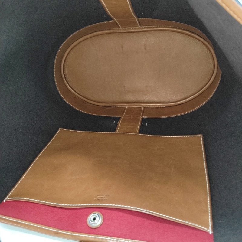 HERMES 可卡因毛氈單肩包 銀色五金 K刻-6