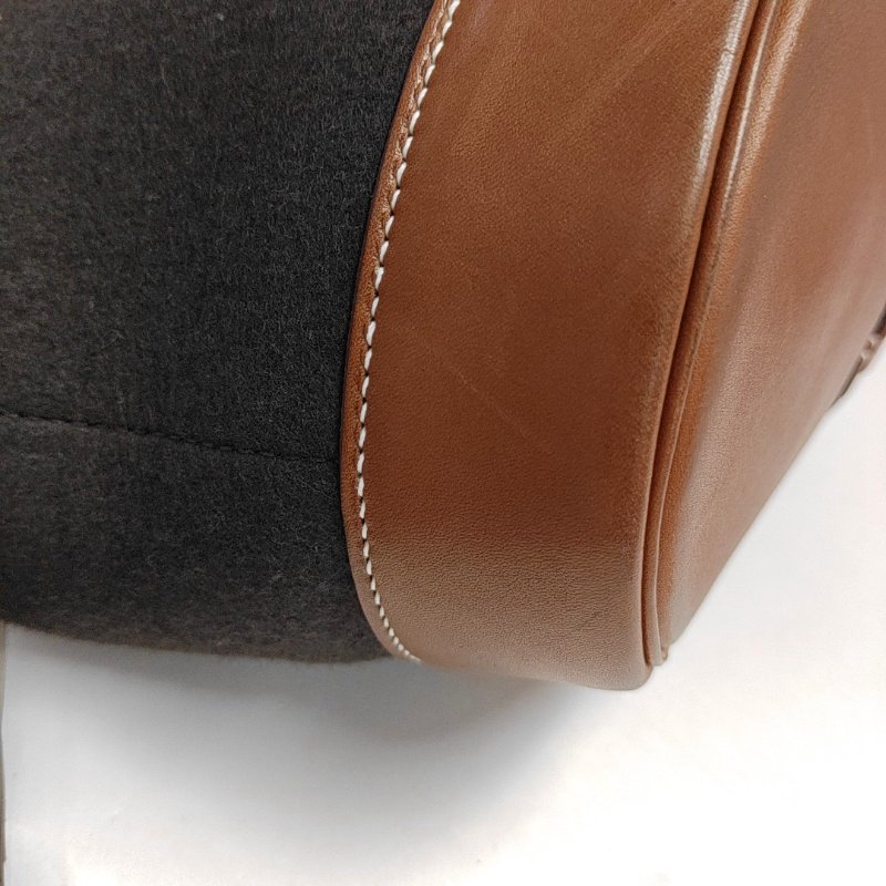 HERMES 可卡因毛氈單肩包 銀色五金 K刻-10