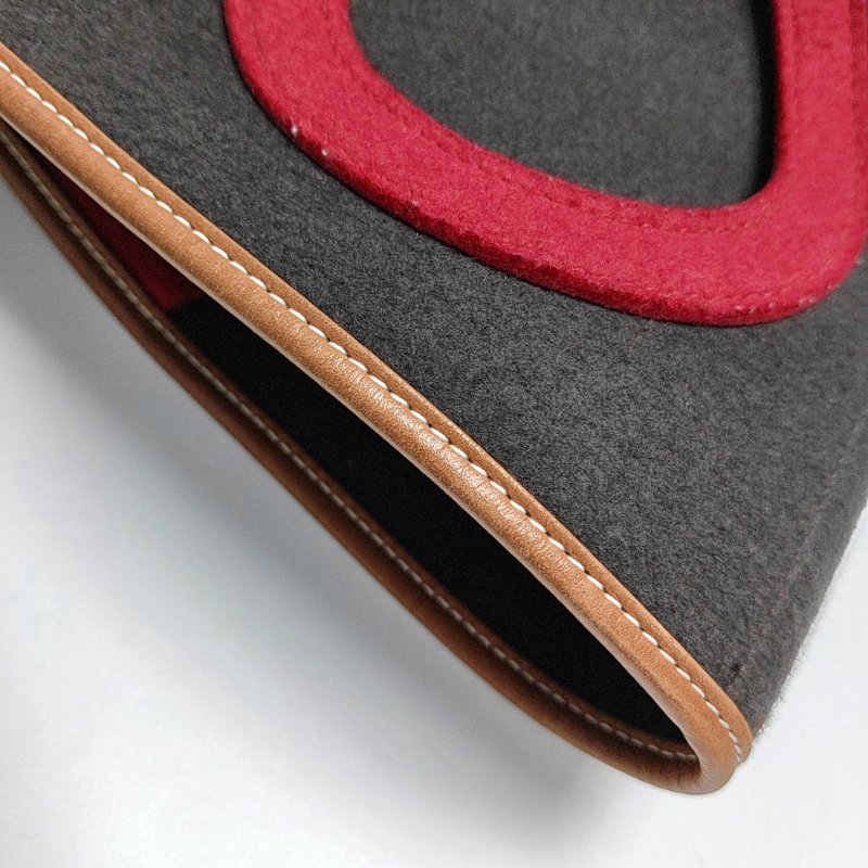 HERMES 可卡因毛氈單肩包 銀色五金 K刻-15