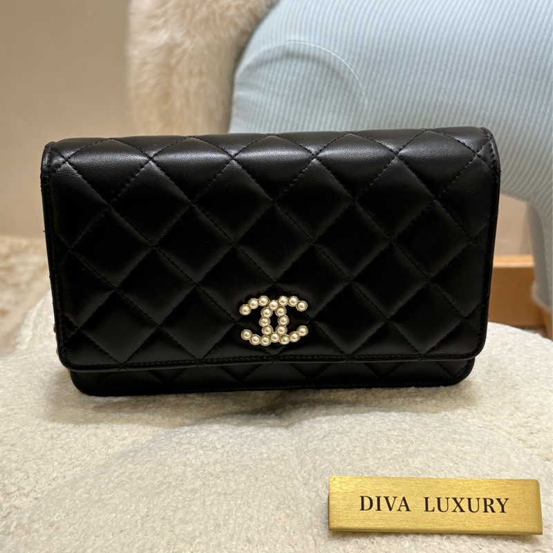 Chanel WOC 珍珠CC logo 二手-9