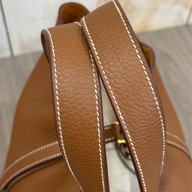 HERMES TC PICOTIN 22 37金棕色 U刻 金釦 TC皮 手提包 水桶包 菜籃包 菜籃子-4