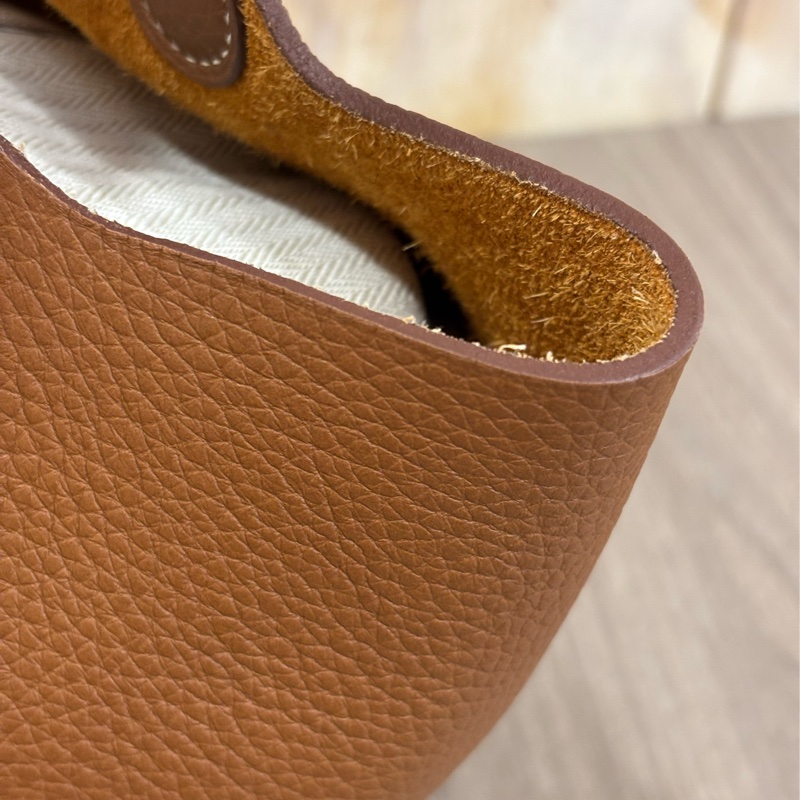 HERMES TC PICOTIN 22 37金棕色 U刻 金釦 TC皮 手提包 水桶包 菜籃包 菜籃子-8