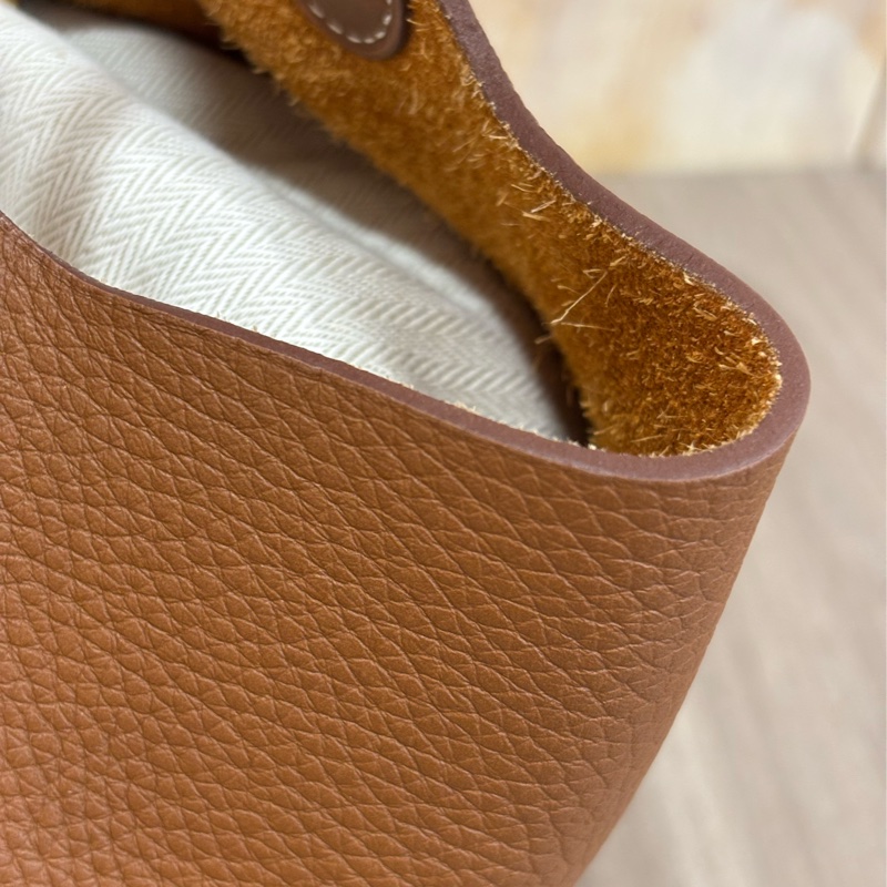 HERMES TC PICOTIN 22 37金棕色 U刻 金釦 TC皮 手提包 水桶包 菜籃包 菜籃子-10