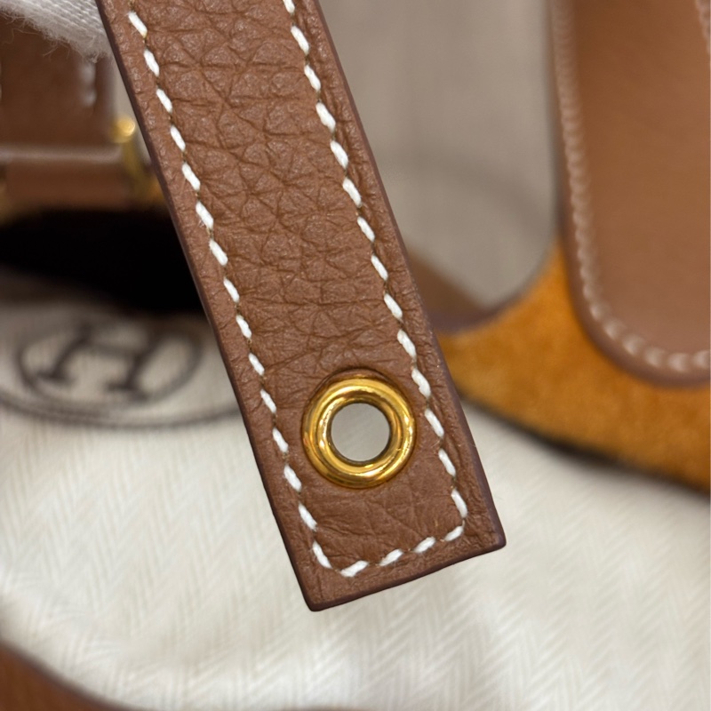 HERMES TC PICOTIN 22 37金棕色 U刻 金釦 TC皮 手提包 水桶包 菜籃包 菜籃子-11