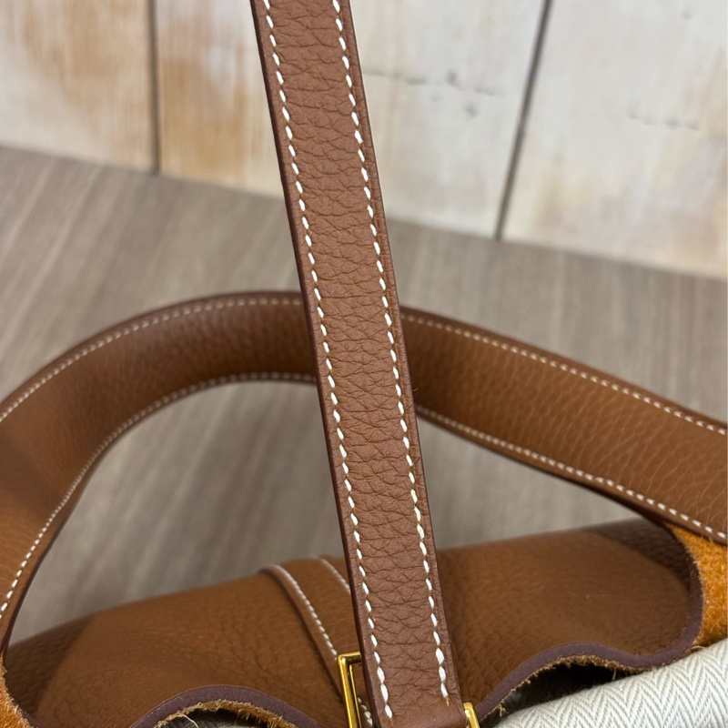 HERMES TC PICOTIN 22 37金棕色 U刻 金釦 TC皮 手提包 水桶包 菜籃包 菜籃子-12