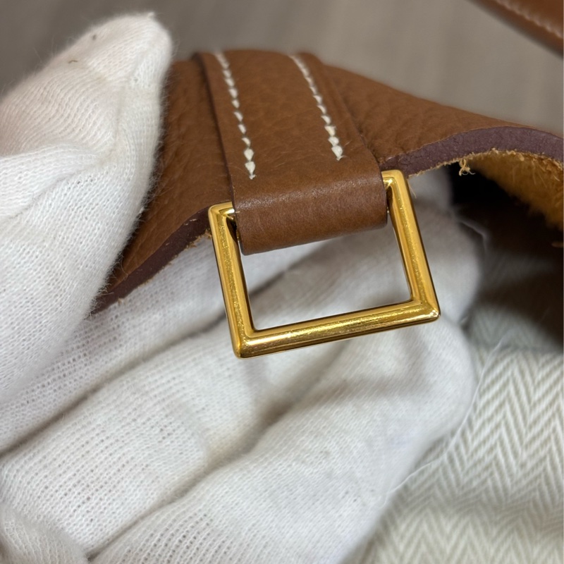 HERMES TC PICOTIN 22 37金棕色 U刻 金釦 TC皮 手提包 水桶包 菜籃包 菜籃子-13