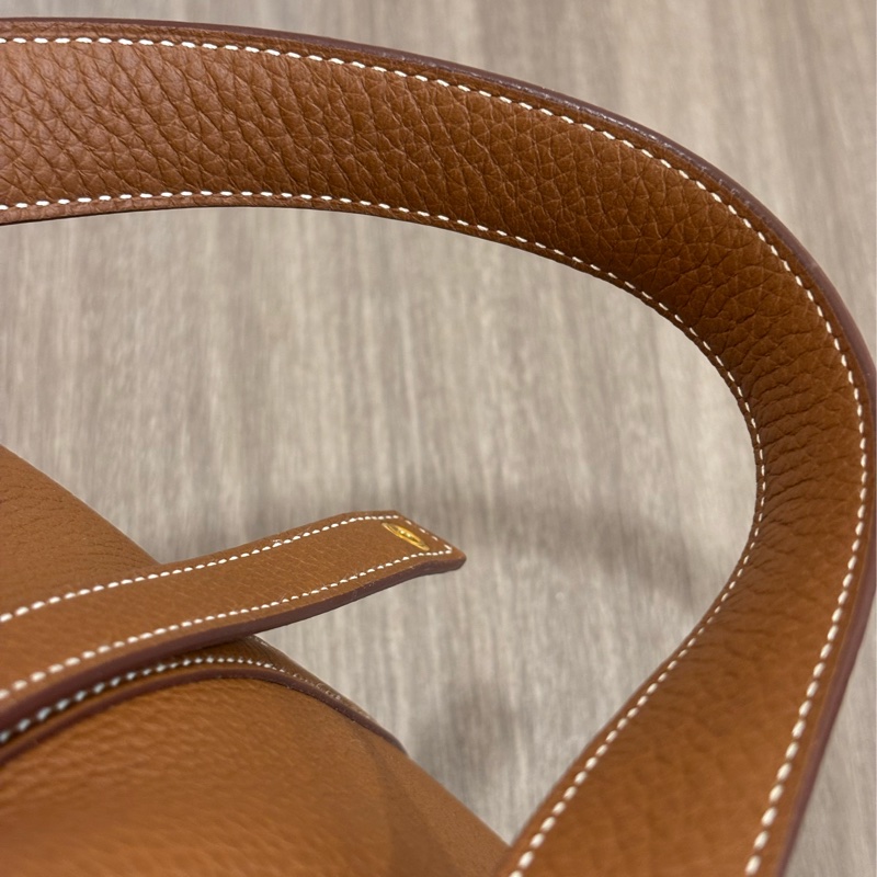 HERMES TC PICOTIN 22 37金棕色 U刻 金釦 TC皮 手提包 水桶包 菜籃包 菜籃子-16
