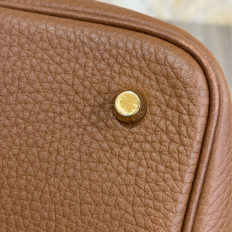 HERMES TC PICOTIN 22 37金棕色 U刻 金釦 TC皮 手提包 水桶包 菜籃包 菜籃子-19