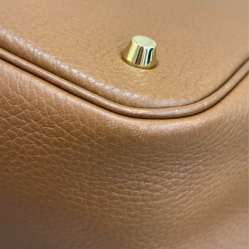 HERMES TC PICOTIN 22 37金棕色 U刻 金釦 TC皮 手提包 水桶包 菜籃包 菜籃子-25