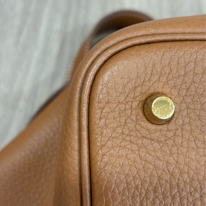 HERMES TC PICOTIN 22 37金棕色 U刻 金釦 TC皮 手提包 水桶包 菜籃包 菜籃子-28