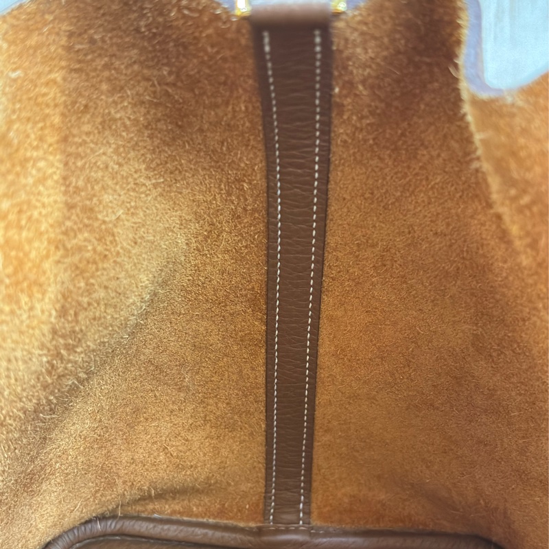 HERMES TC PICOTIN 22 37金棕色 U刻 金釦 TC皮 手提包 水桶包 菜籃包 菜籃子-32