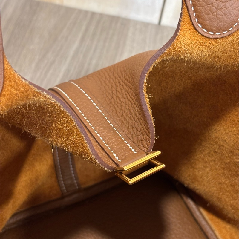 HERMES TC PICOTIN 22 37金棕色 U刻 金釦 TC皮 手提包 水桶包 菜籃包 菜籃子-37