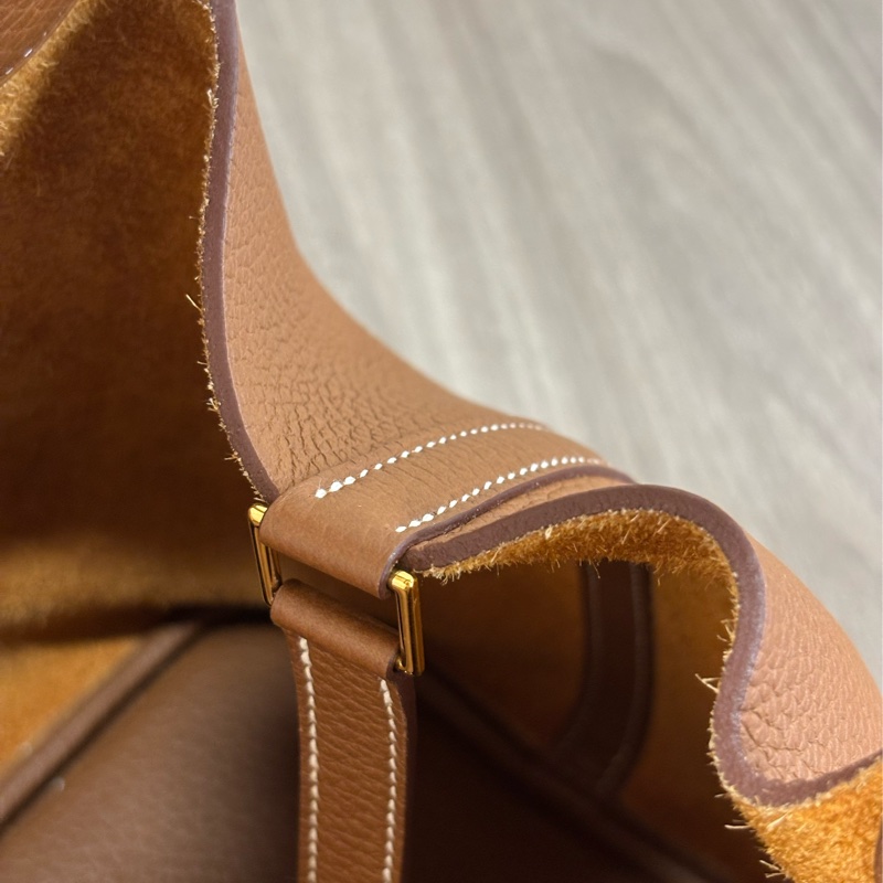 HERMES TC PICOTIN 22 37金棕色 U刻 金釦 TC皮 手提包 水桶包 菜籃包 菜籃子-38