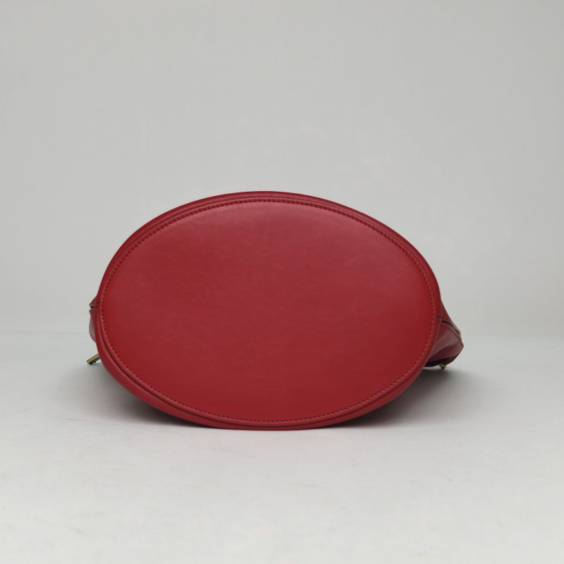 CELINE 紅色牛皮金扣celineclaspbucket水桶包肩背包-4