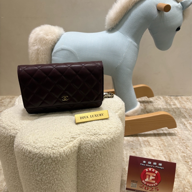 Chanel WOC 酒紅色 二手 like new❤️‍🔥-0