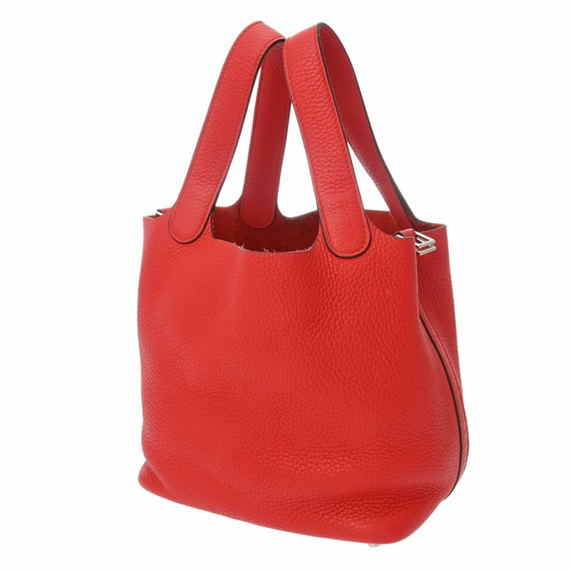 HERMES Picotin Lock PM Rouge Coupe D Stamp（約 2019 年）女士 Taurillon Clemence 皮革手提包-2