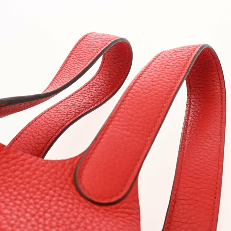 HERMES Picotin Lock PM Rouge Coupe D Stamp（約 2019 年）女士 Taurillon Clemence 皮革手提包-4