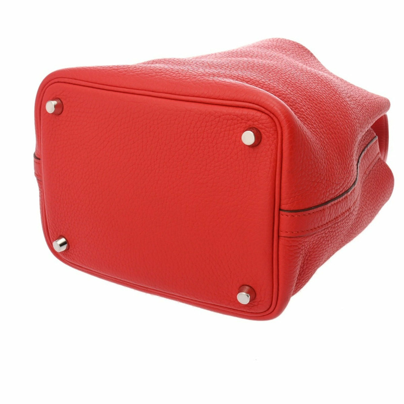 HERMES Picotin Lock PM Rouge Coupe D Stamp（約 2019 年）女士 Taurillon Clemence 皮革手提包-5