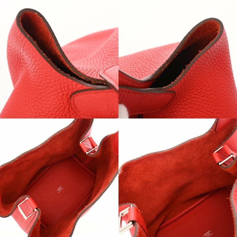 HERMES Picotin Lock PM Rouge Coupe D Stamp（約 2019 年）女士 Taurillon Clemence 皮革手提包-9