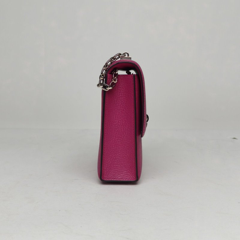 HERMES Verrou手槍包插銷包17L3玫瑰紫Chevre山羊皮A刻銀扣肩背包-3