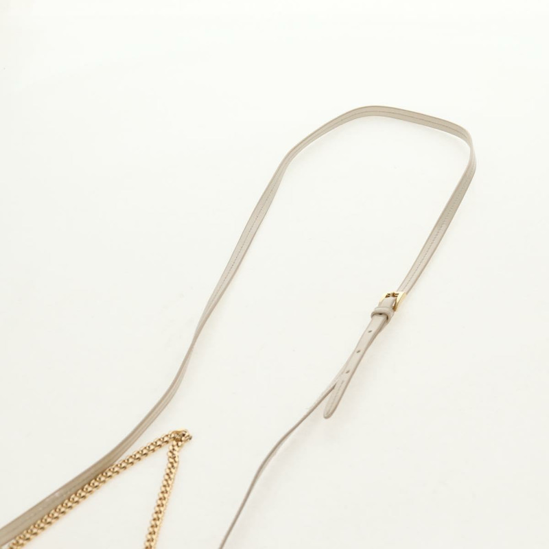 【日本直送】PRADA 三角迷你琺瑯兩用手拿包 象牙金 1NR015 正品 147726M-10