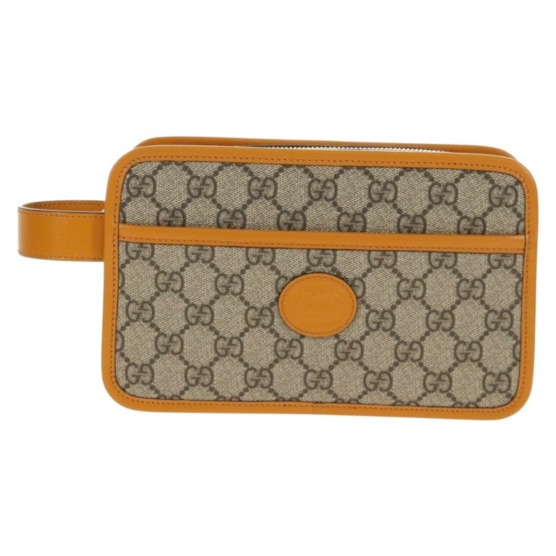 【日本直送】GUCCI GG Supreme 手拿包 PVC 米色金色 625764 正品 147688M-1