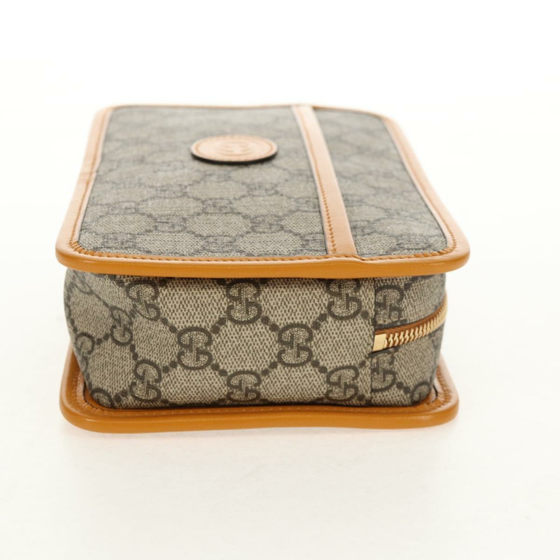 【日本直送】GUCCI GG Supreme 手拿包 PVC 米色金色 625764 正品 147688M-3