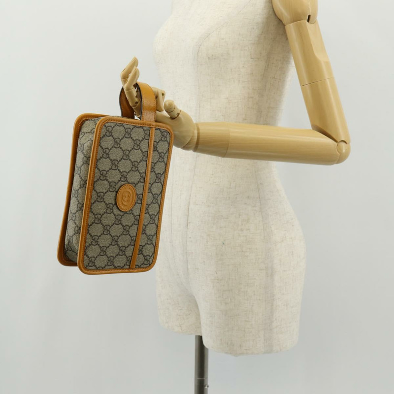 【日本直送】GUCCI GG Supreme 手拿包 PVC 米色金色 625764 正品 147688M-22