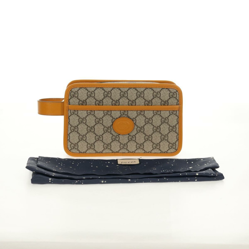 【日本直送】GUCCI GG Supreme 手拿包 PVC 米色金色 625764 正品 147688M-23