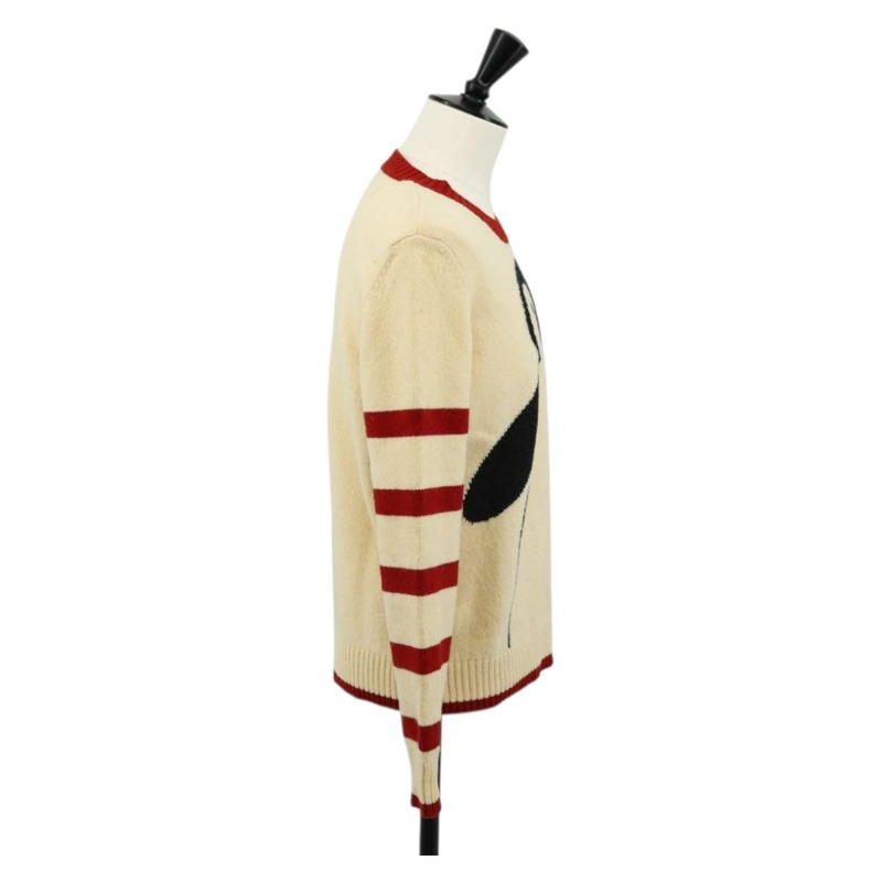 【日本直送】香奈兒羊毛衫 米色 紅色 黑色 CC 標誌 Auth 129782M-3