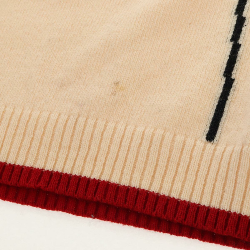 【日本直送】香奈兒羊毛衫 米色 紅色 黑色 CC 標誌 Auth 129782M-9