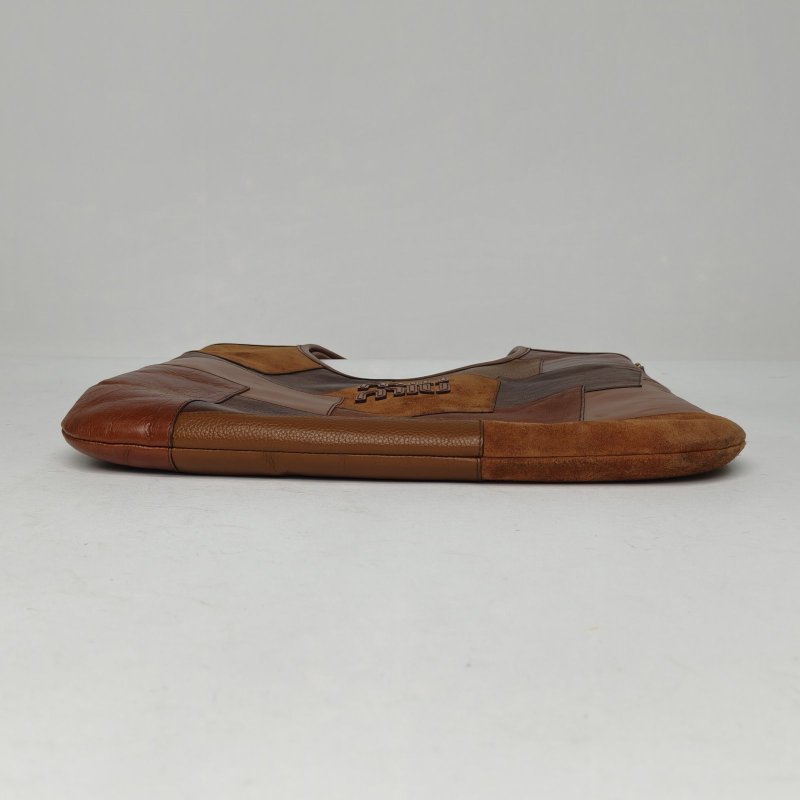 MIU MIU 拼色牛皮羊皮麂皮金扣IVYTote托特包35//肩背包-4