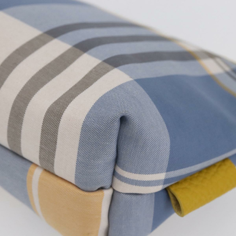 【日本直送】BURBERRY Nova 格紋帆布手拿包 淺藍色 Auth am9536V-9