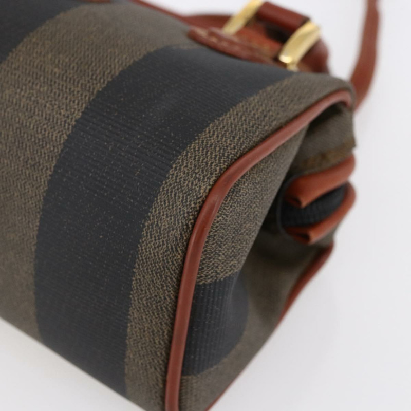 【日本直送】FENDI 胡桃色帆布迷你波士頓包 PVC 兩用 黑色 棕色 金色 正品 am9531V-11