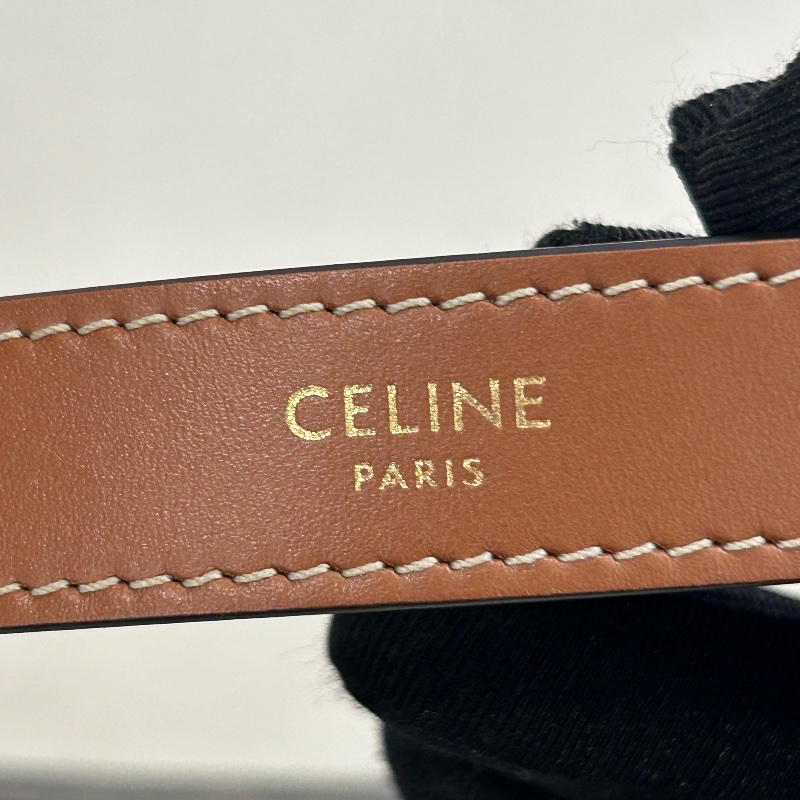 Celine Ava 棕色凱旋門老花帆布棕褐色 小牛皮 提把手 提肩背包 2022年-3