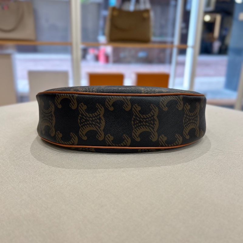 Celine Ava 棕色凱旋門老花帆布棕褐色 小牛皮 提把手 提肩背包 2022年-12