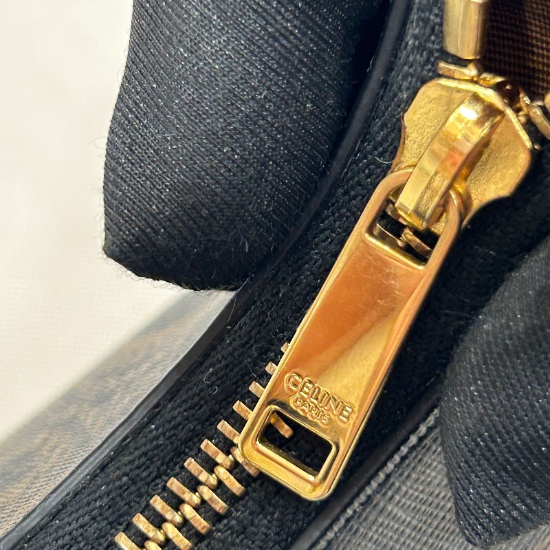 Celine Ava 棕色凱旋門老花帆布棕褐色 小牛皮 提把手 提肩背包 2022年-22