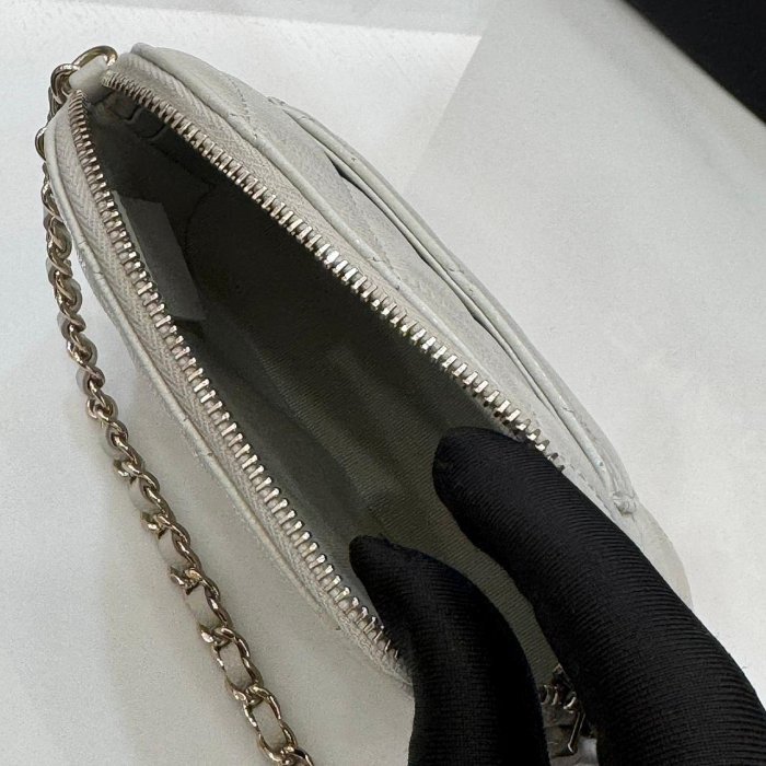 *SHIHNA名牌精品* CHANEL 小貝殼包 荔枝牛皮 灰色 金釦 芯片款-3