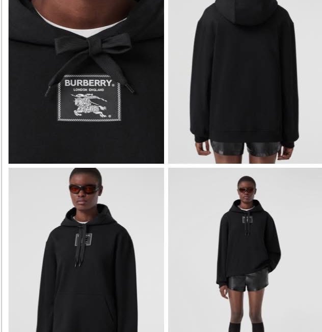 BURBERRY英國黑色連帽衛衣XXS-0