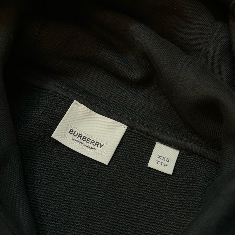 BURBERRY英國黑色連帽衛衣XXS-7