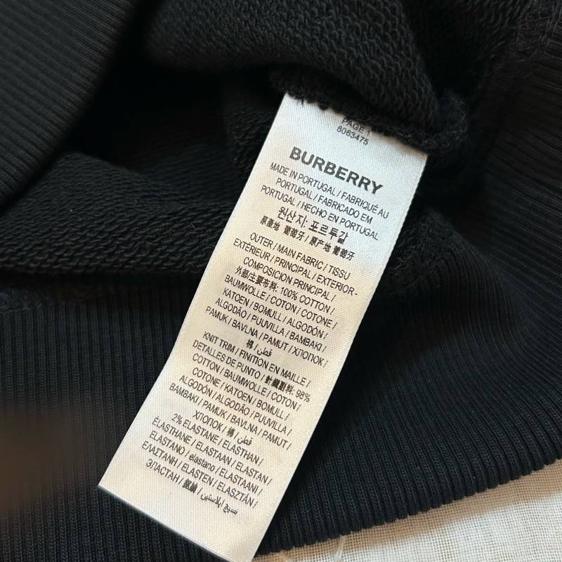 BURBERRY英國黑色連帽衛衣XXS-8