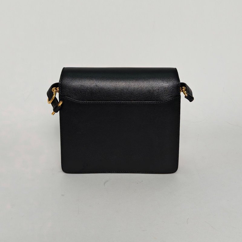 HERMES Roulis豬鼻子1989黑色EVERGRAIN皮C刻金扣肩背包-2