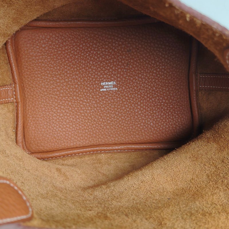 HERMES Picotin菜籃子1837金棕色TC皮X刻銀扣肩背包-4
