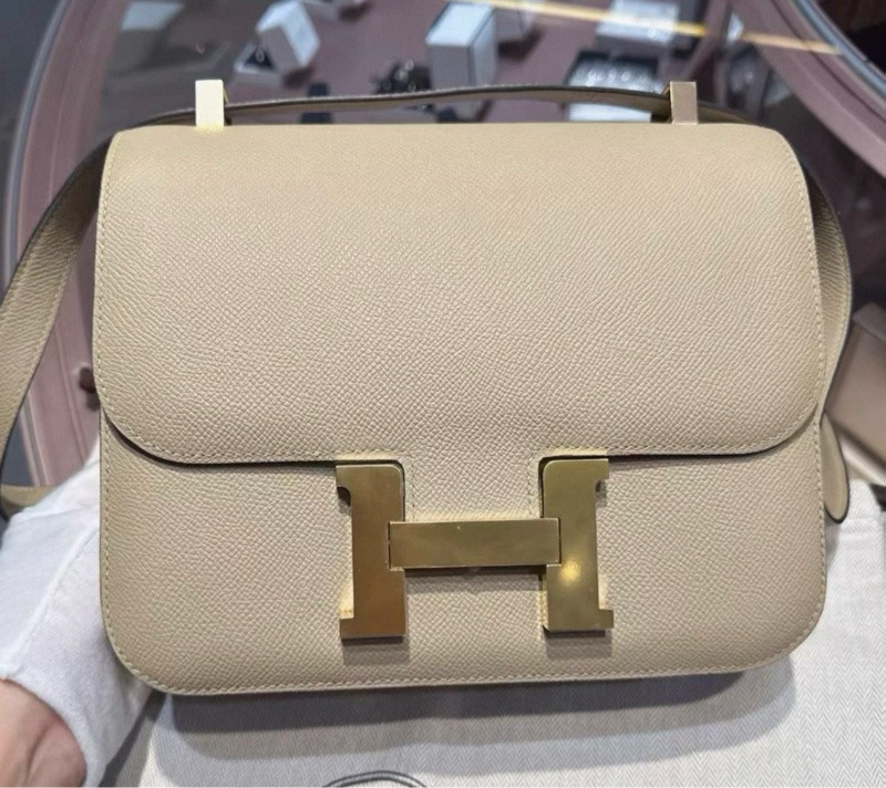 Hermes愛馬仕Constance 24 風衣灰Epsom皮金扣A刻，配件塵袋-4