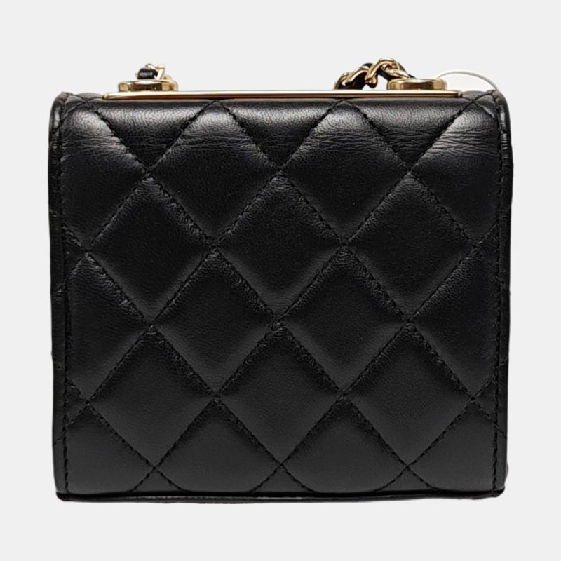 CHANEL TRENDY CC 黑色羊皮萎格紋單肩包斜背包 金色五金 9.8新 晶片款-4