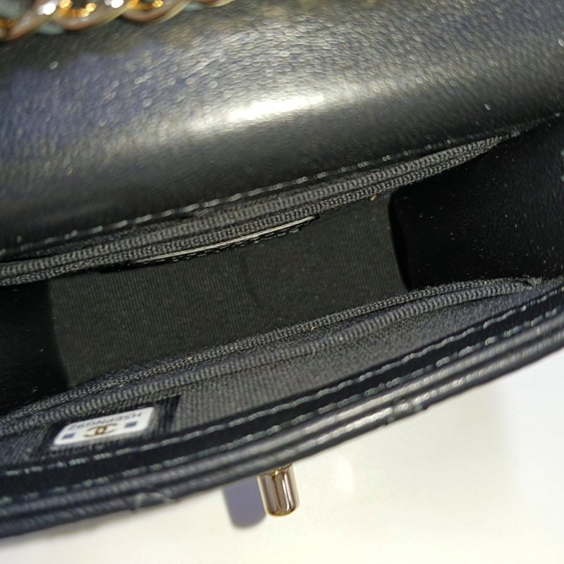 CHANEL TRENDY CC 黑色羊皮萎格紋單肩包斜背包 金色五金 9.8新 晶片款-6