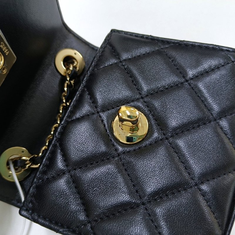 CHANEL TRENDY CC 黑色羊皮萎格紋單肩包斜背包 金色五金 9.8新 晶片款-8