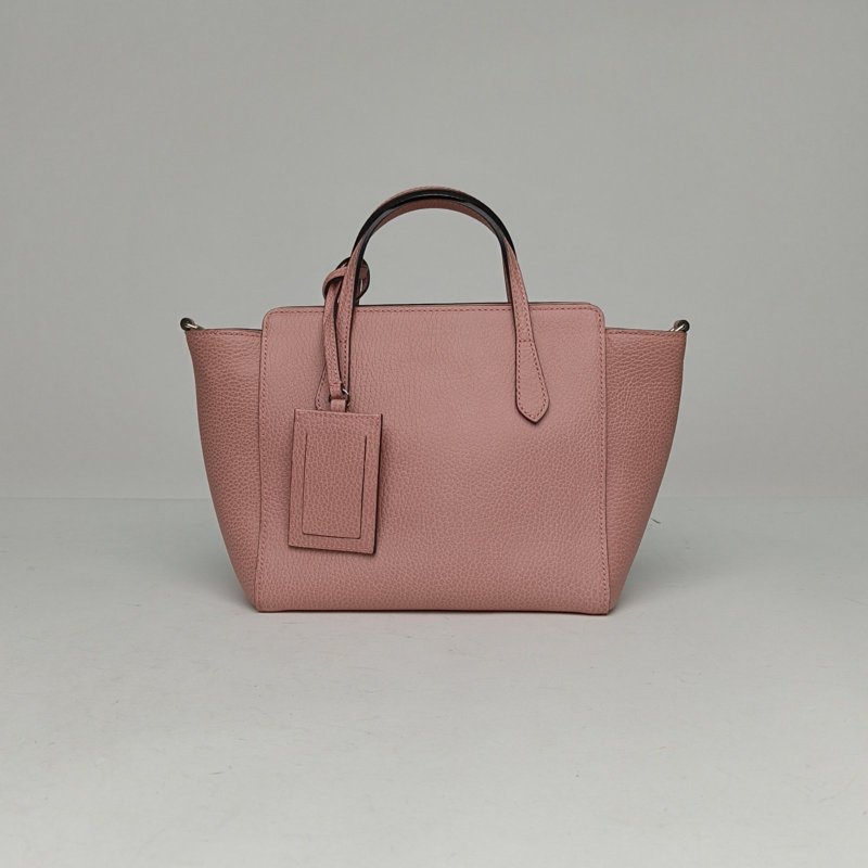 GUCCI 粉色牛皮金扣SwingLOGO牌手提包配可拆卸肩帶肩背包-2